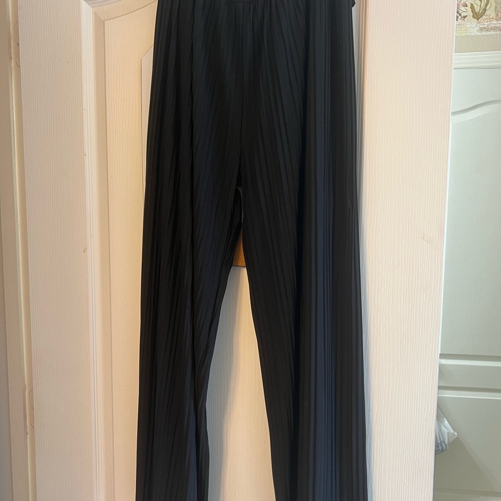 Chic Black Wide Leg Women's Pants
